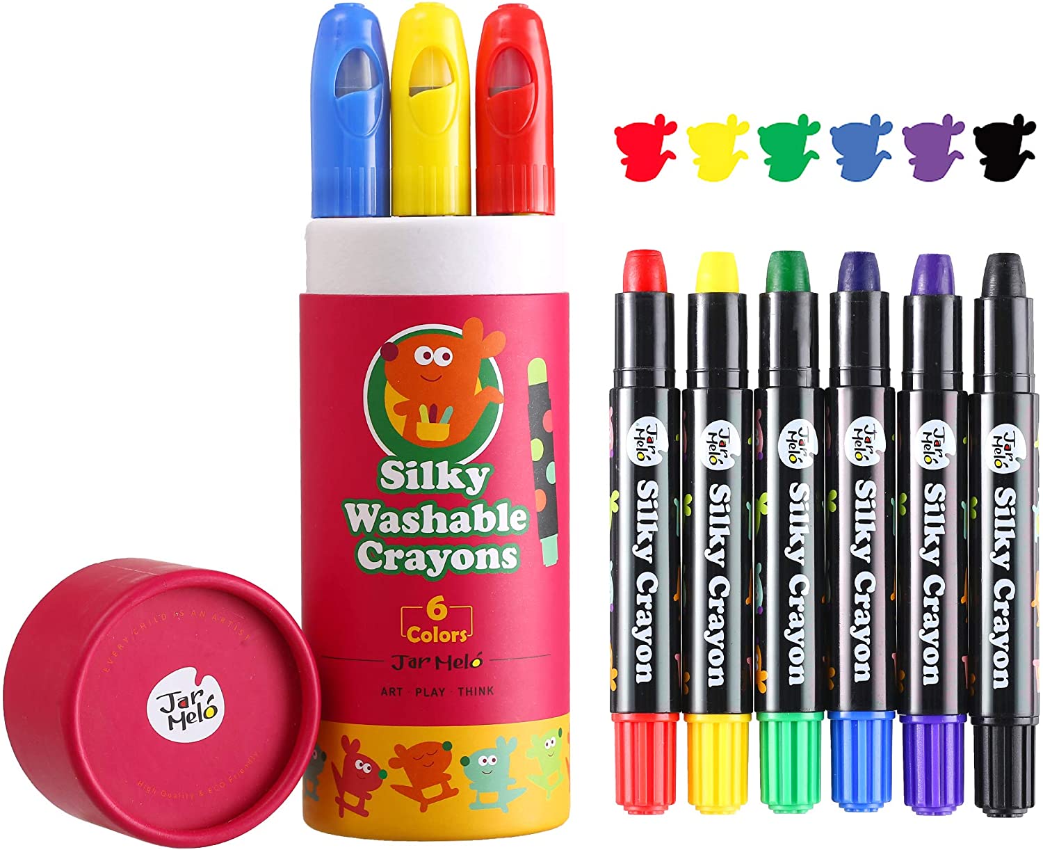 Silky Washable Crayons – 6 Colors - The Artean Store